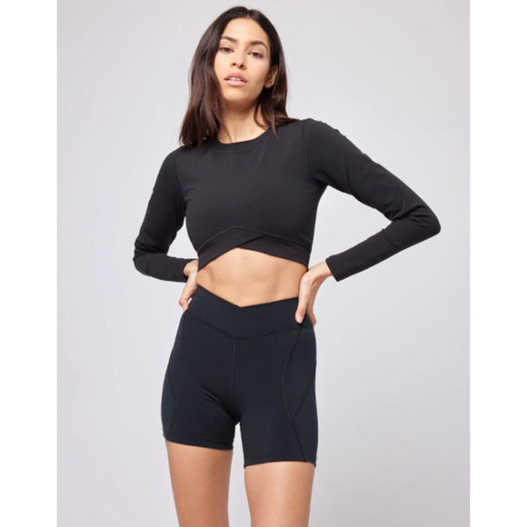 Lspace Top Womens L Large Barbie Pink Cropped Aim High Low Impact Second Skin - Picture 14 of 15